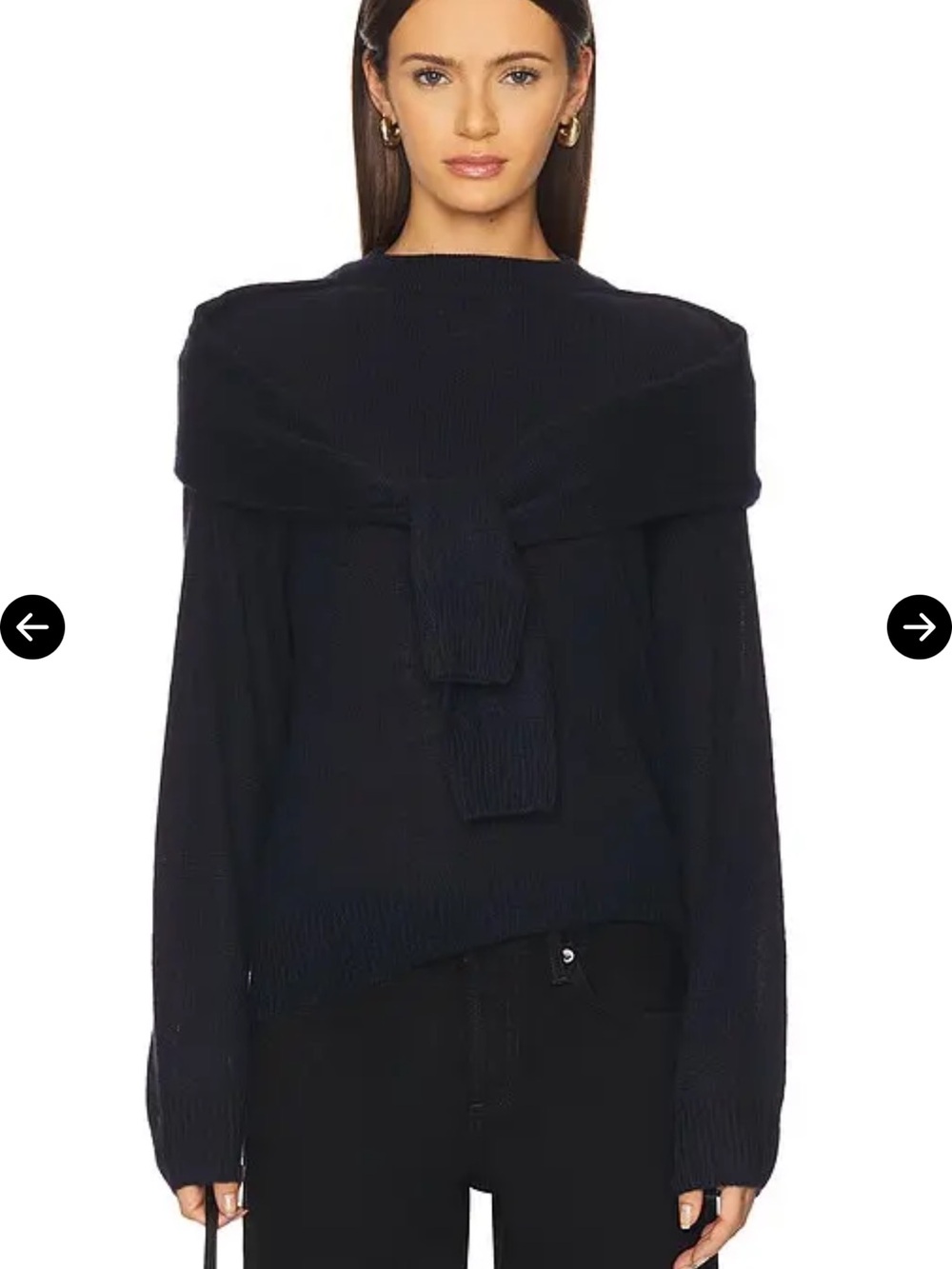 Naadam Cloud Cashmere Layered Crewneck Sweater — Navy